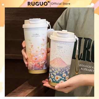 Ly Giữ Nhiệt Hoa HOPE, LUCKY 500ml Inox 316 Sang Trọng Tặng Kèm Ống Hút