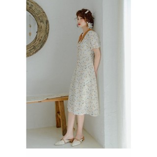RN264_Rập giấy may đầm cổ sen nhọn nữ