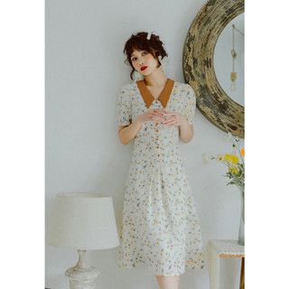 RN264_Rập giấy may đầm cổ sen nhọn nữ