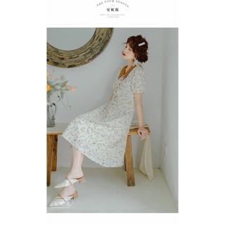 RN264_Rập giấy may đầm cổ sen nhọn nữ