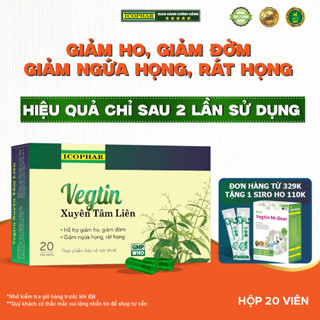 [Date 2028] Viên uống giảm ho VEGTIN XUYÊN TÂM LIÊN - Hỗ trợ trị ho, giảm ho, đờm, đau họng, ngứa rát họng,Hiệu quả cao