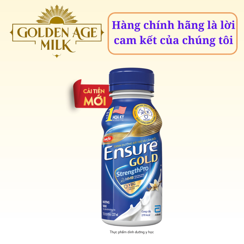 6 chai Ensure gold nước Vigor HMB 237ml  - Hàng chính hãng - Date mới