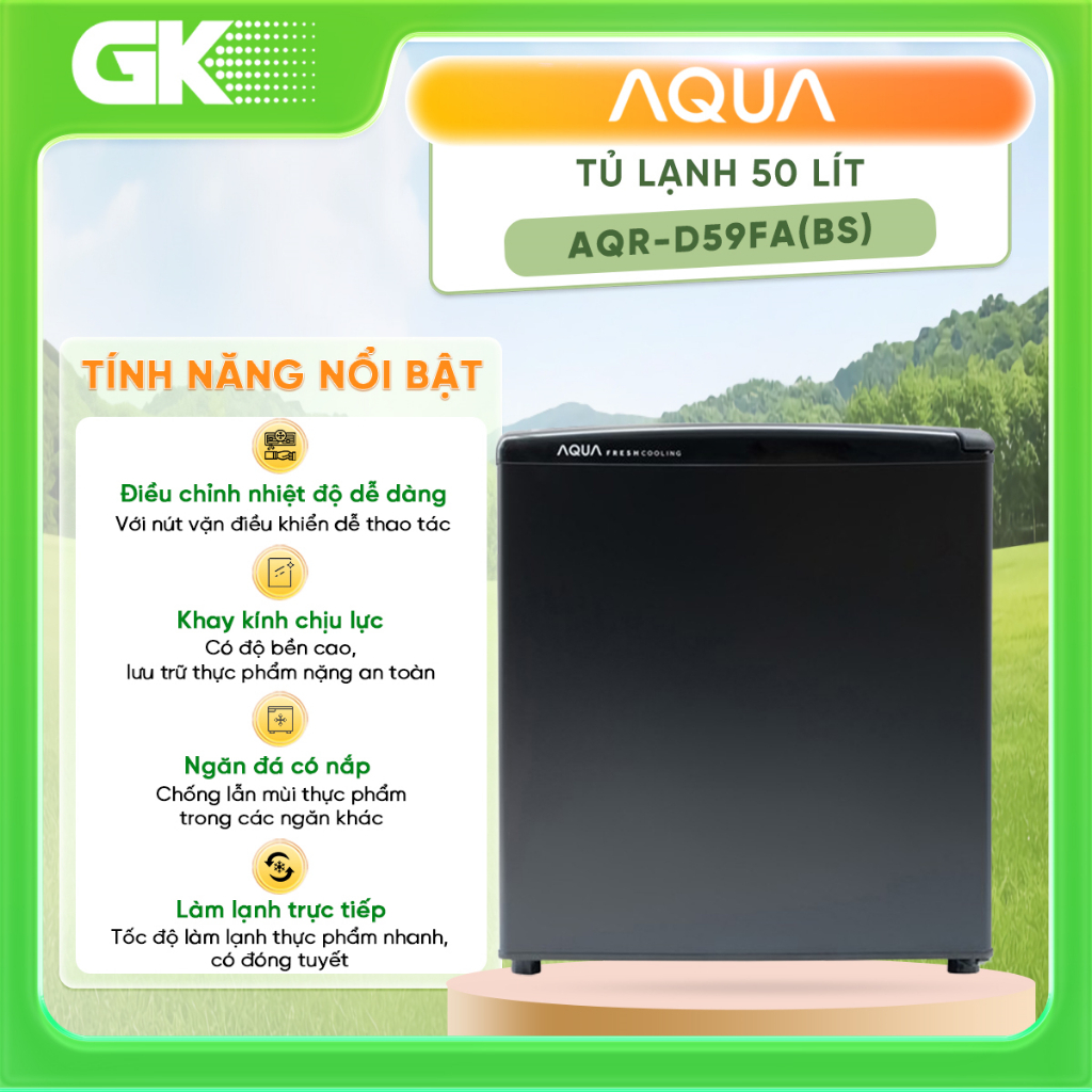 AQR-D59FA(BS) - Tủ Lạnh Aqua 50 Lít AQR-D59FA(BS) - Không Inverter [Toàn Quốc]