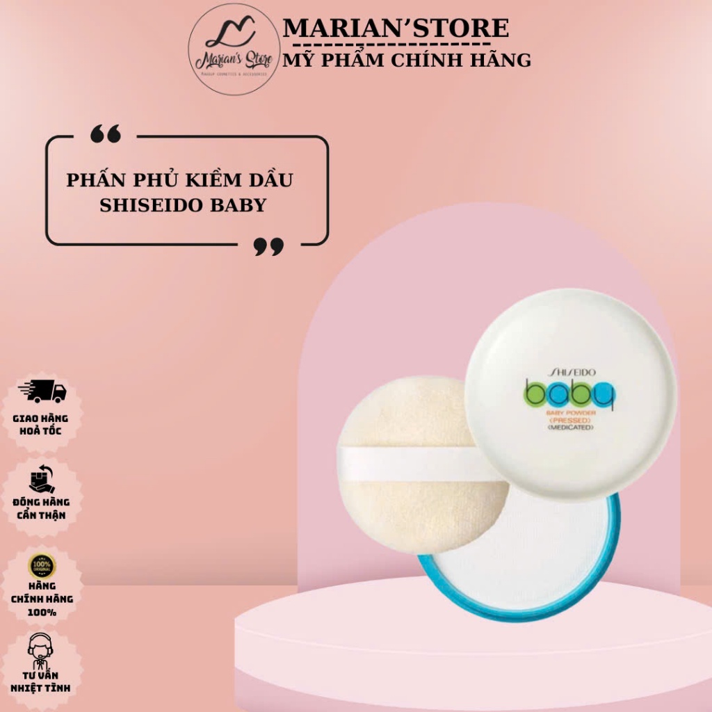 [CHÍNH HÃNG] Phấn Phủ Kềm Dầu Shiseido Baby Powder Presses Nhật 50g