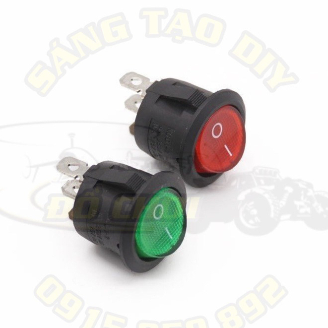Công tắc tròn có đèn 3 chân KCD1-105 10A/125V 6A/250V