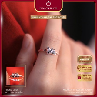 Nhẫn bạc 925 Duyson Silver, Nhẫn bạc hình mèo dễ thương Lucky Cat may mắn tự chỉnh size dễ dàng NKX28