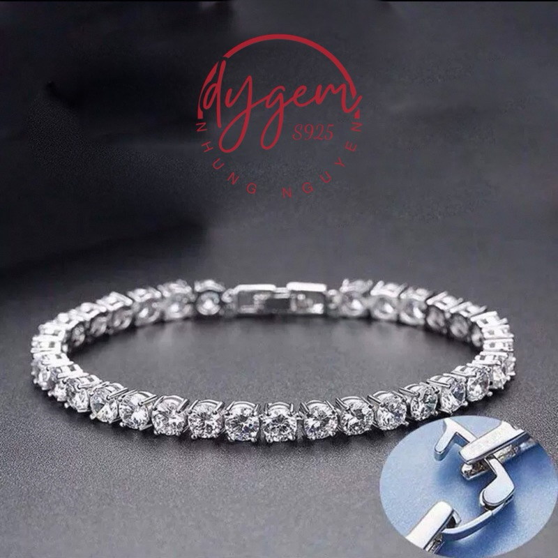 Vòng tay- Lắc tay tennis chain chuẩn Bạc ý 925 cao cấp đính đá lấp lánh [HÀNG CAO CẤP]