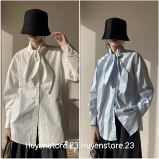 Áo Sơ Mi Nữ Dài Tay Cổ Nơ Tiểu Thư Thanh Lịch Phong Cách Hàn Quốc (A1106)