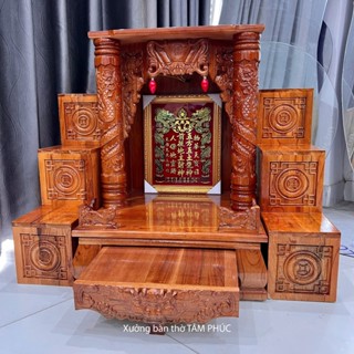 [COMBO HOT_RẺ] bàn thờ thần tài ông địa gỗ xoan đào 48cm 56cm , bục tam cấp 16 loại đẹp màu nâu dày sơn đẹp