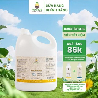 Nước Rửa Chén Bát Fuwa3e Hữu Cơ Enzyme Sinh Học Organic 3.8L An Toàn Cho Bé Bảo Vệ Da Tay