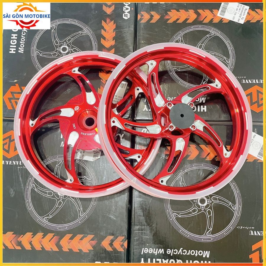 Mâm Rally 5 Cây CNC_4 Lỗ ( Bảng trước 1.8 - Sau 2.15 ) Gắn Vario, Click, Vision, Airblade >>> Cò kèm