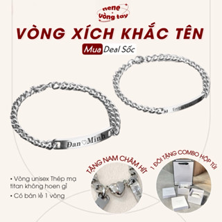 [CÓ SẴN] Vòng xích Titan đôi Nene Không rỉ khắc tên theo yêu cầu (chưa kèm nam châm)
