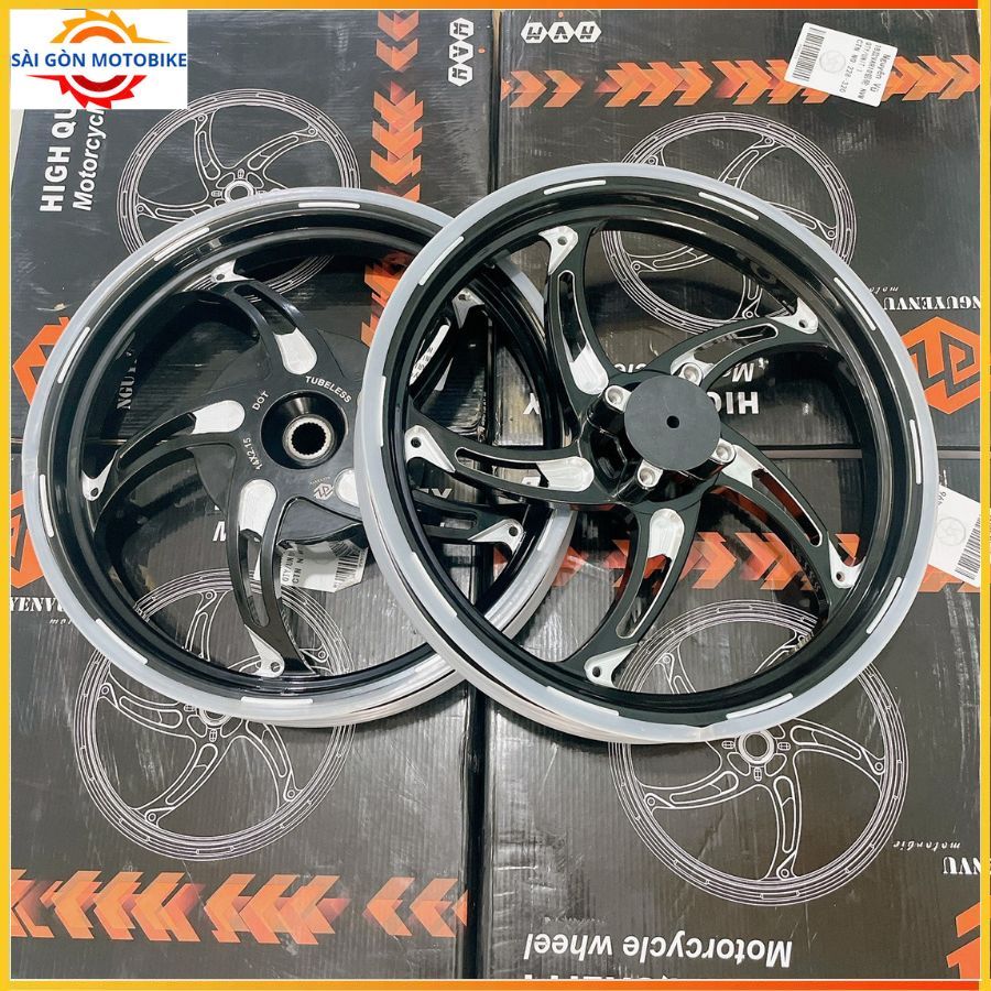 Mâm Rally 5 Cây CNC_4 Lỗ ( Bảng trước 1.8 - Sau 2.15 ) Gắn Vario, Click, Vision, Airblade >>> Cò kèm