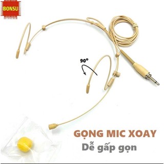 Micro đeo tai hạt gạo, micro gài tai màu da, loại tốt gọng mic có thể xoay được
