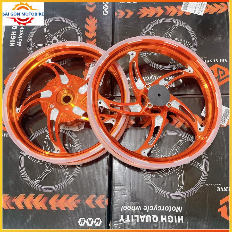 Mâm Rally 5 Cây CNC_4 Lỗ ( Bảng trước 1.8 - Sau 2.15 ) Gắn Vario, Click, Vision, Airblade >>> Cò kèm