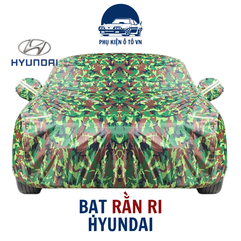 Bạt phủ ô tô Hyundai I10,Santafe,Accent,Kona,Tucson,Creta,Getz-vải dù rằn ri cao cấp