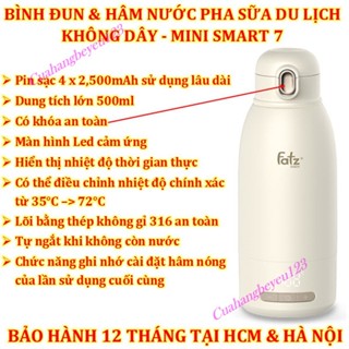 Bình hâm nước pha sữa di động Fatzbaby  Mini Smart 7 FB3813KB, Fatz Mini Smart 2 FB3625VA