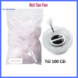 100 Cái Nút Tạo Fan Nối Mi Thần Thánh_Túi 100 Nút Đựng Keo_Nút Đựng Keo 2 Ngăn Tạo Fan Mi_Nút Để Keo Mi,Phun Xăm