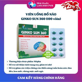 GINKO SUN 360 (100 viên) - Viên uống bảo vệ và tăng cường hoạt động não.