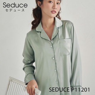 Bộ Đồ Ngủ Pijama Nữ Trơn Tay Dài Lụa Satin Seduce P11201