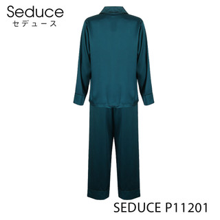 Bộ Đồ Ngủ Pijama Nữ Trơn Tay Dài Lụa Satin Seduce P11201