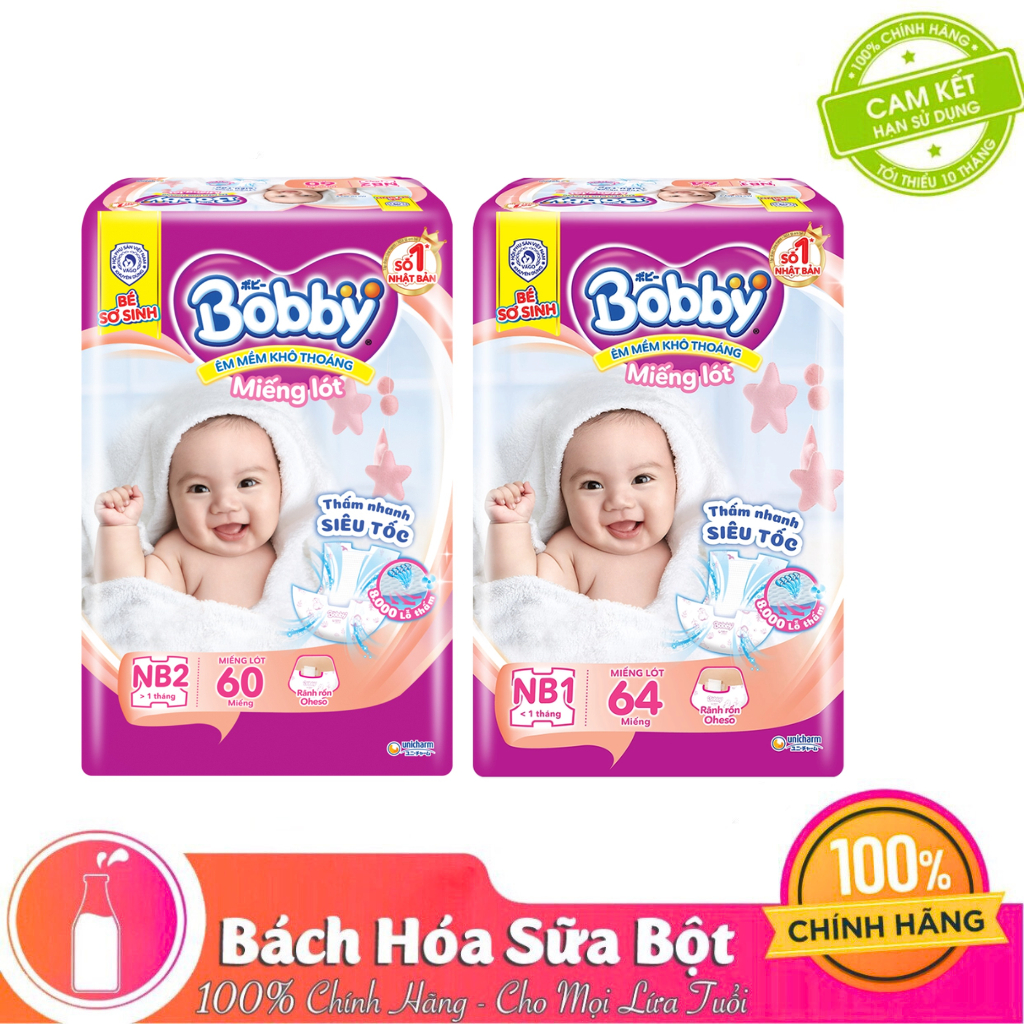 Miếng Lót Siêu Khô Thoáng Sơ Sinh BOBBY NB1/NB2