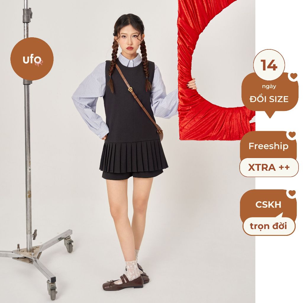 Set áo ba lỗ viền xếp li & quần short Cami Set - ufo.thebasic