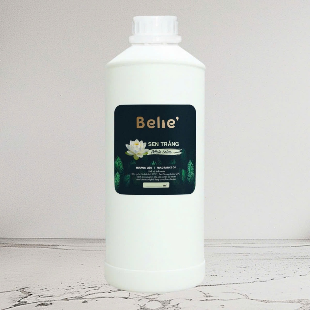 Hương liệu Sen trắng Belie 500ml, 1000ml - Khử mùi, xông thơm, nguyên liệu làm nến