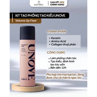 Xịt tạo phồng, tạo kiểu tóc uốn UNOVE Volume Up Curling Fixer 200ml