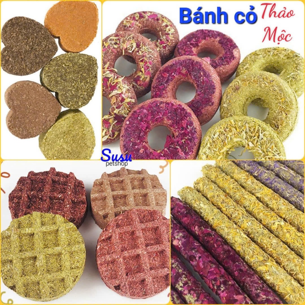 Bánh cỏ thảo mộc cho Thỏ, Bọ và Chinchilla, Hamster