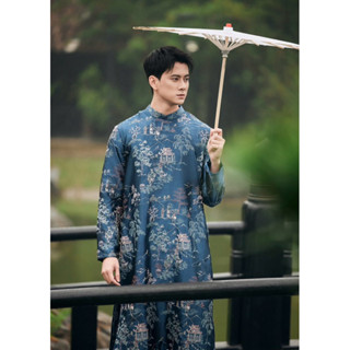  Áo dài nam Kỉ Hoa chất liệu gấm thêu cao cấp  sang trọng lịch lãm 