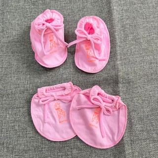 SALE LỖ Combo 5 Set Bao tay bao chân CỘT dây MÀU Mintu cho bé sơ sinh Mintuu
