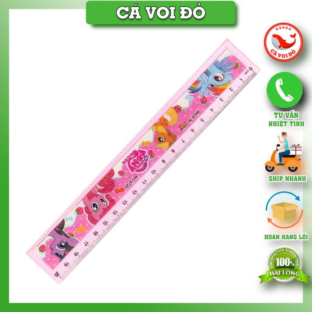 Thước kẻ nhựa kitty + Poly + Peppa 15cm siêu cute [GIAO MẪU NGẪU NHIÊN]