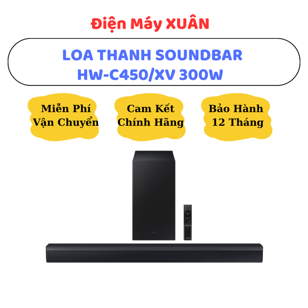 BỘ LOA THANH SAMSUNG HW-C450 300W MẪU 2025 - HÀNG CHÍNH HÃNG, BẢO HÀNH 12 THÁNG