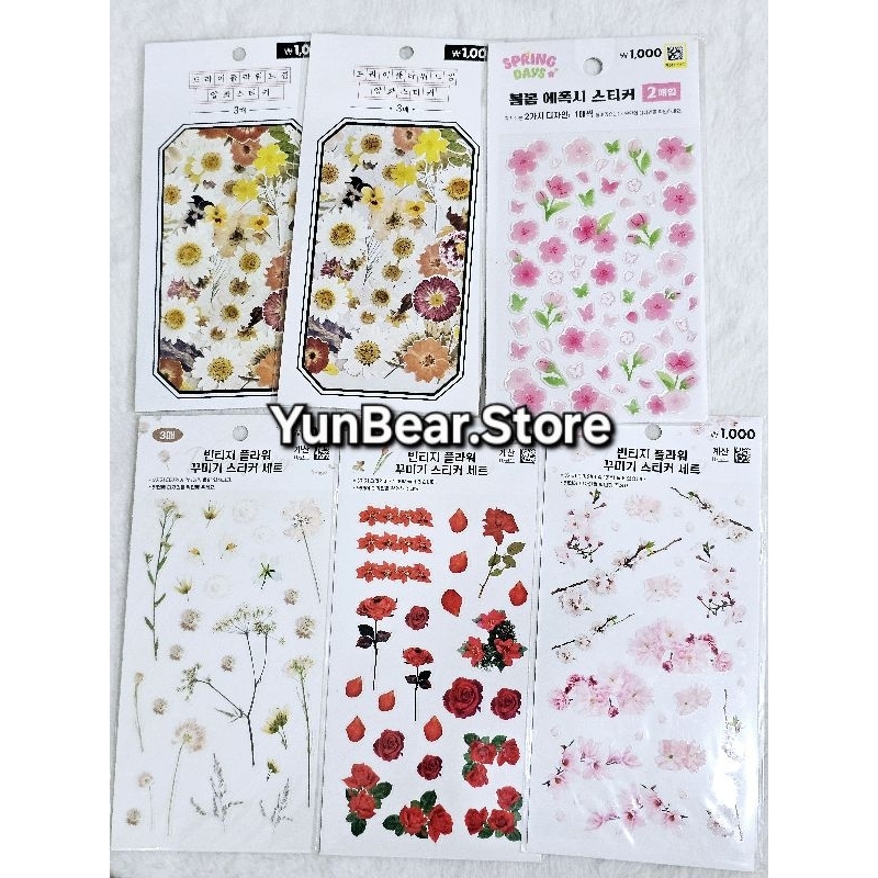 TỔNG HỢP STICKERS HOA🌸 TRANG TRÍ - DAISO HÀN QUỐC - MẪU MỚI