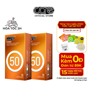 Combo 24 Bao Cao Su Gai Li Ti Và Gân CARELATEX 50, Kéo Dài Thời Gian, Nhiều Gel Bôi Trơn bcs gai gân