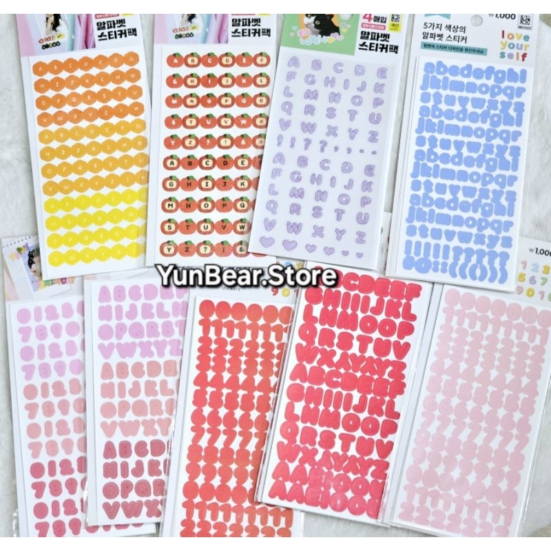[CÓ SẴN] SET STICKERS CHỮ SỐ ALPHABET DAISO HÀN QUỐC