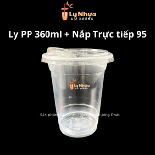 Lốc 50 Ly Nhựa Cafe, Trà Sữa Nắp Uống Trực Tiếp Pet Phi 95mm Có Nút Gài Tiện Lợi, Nhận In Logo Theo Yêu Cầu