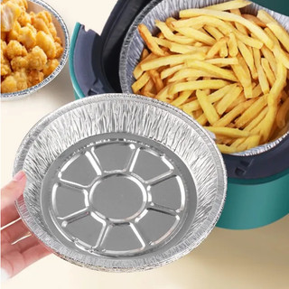 Set 10 Khay Giấy Bạc Lót Nồi Chiên Không Dầu Cỡ 18cm 20cm 23cm Dày Cứng Tái Sử Dụng Nướng Nồi Chiên Không Dầu Đồ Nhà Bếp