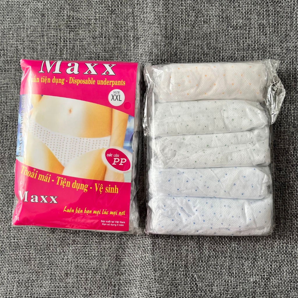 SALE 1 Gói (5 cái) Quần lót giấy Maxx dùng 1 lần cho mẹ sau sinh và phụ nữ