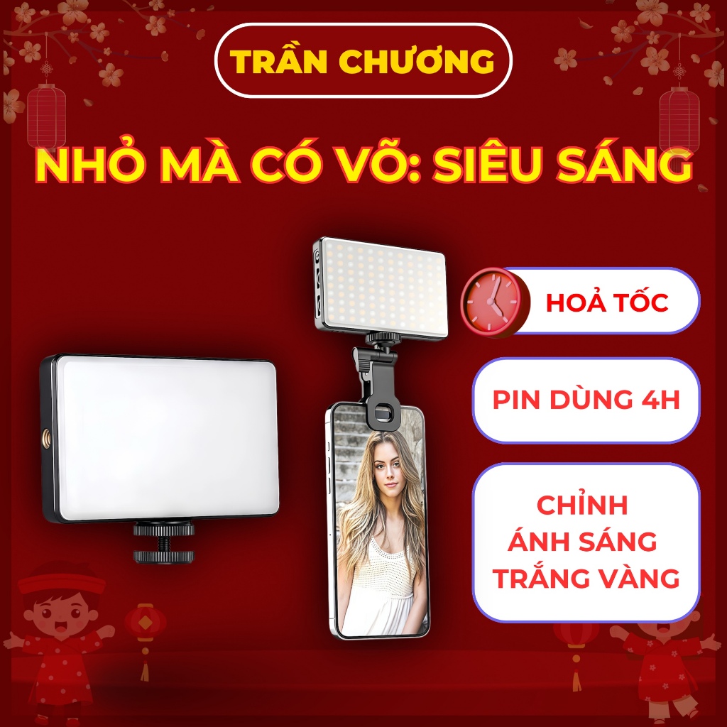 Đèn trợ sáng chụp ảnh ST120 đèn LED hỗ trợ sáng selfie 120 hạt 12W chỉnh nhiệt độ màu