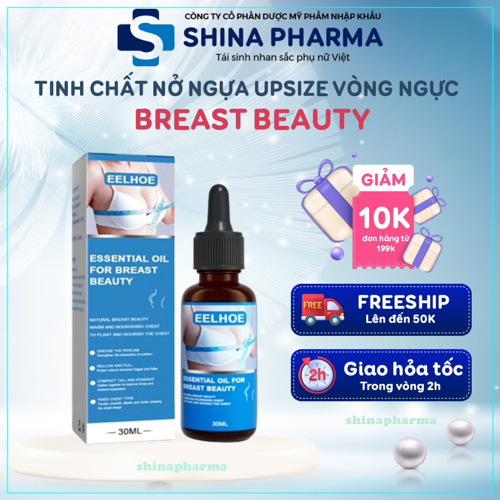 Serum Nâng Ngực Tinh Dầu Breast Beauty 30ml – Tinh Chất EELHOE Tăng Cường Vòng 1, Nở Ngực Tự Nhiên, Breast Beauty U