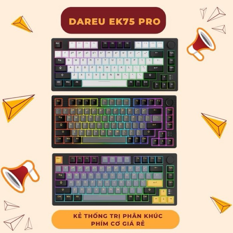 Bàn phím cơ Dareu 2nd EK75 - EK75 Pro - EK98 Pro - EK87v2 - EK1280s v2 - EK1280 rgb v2