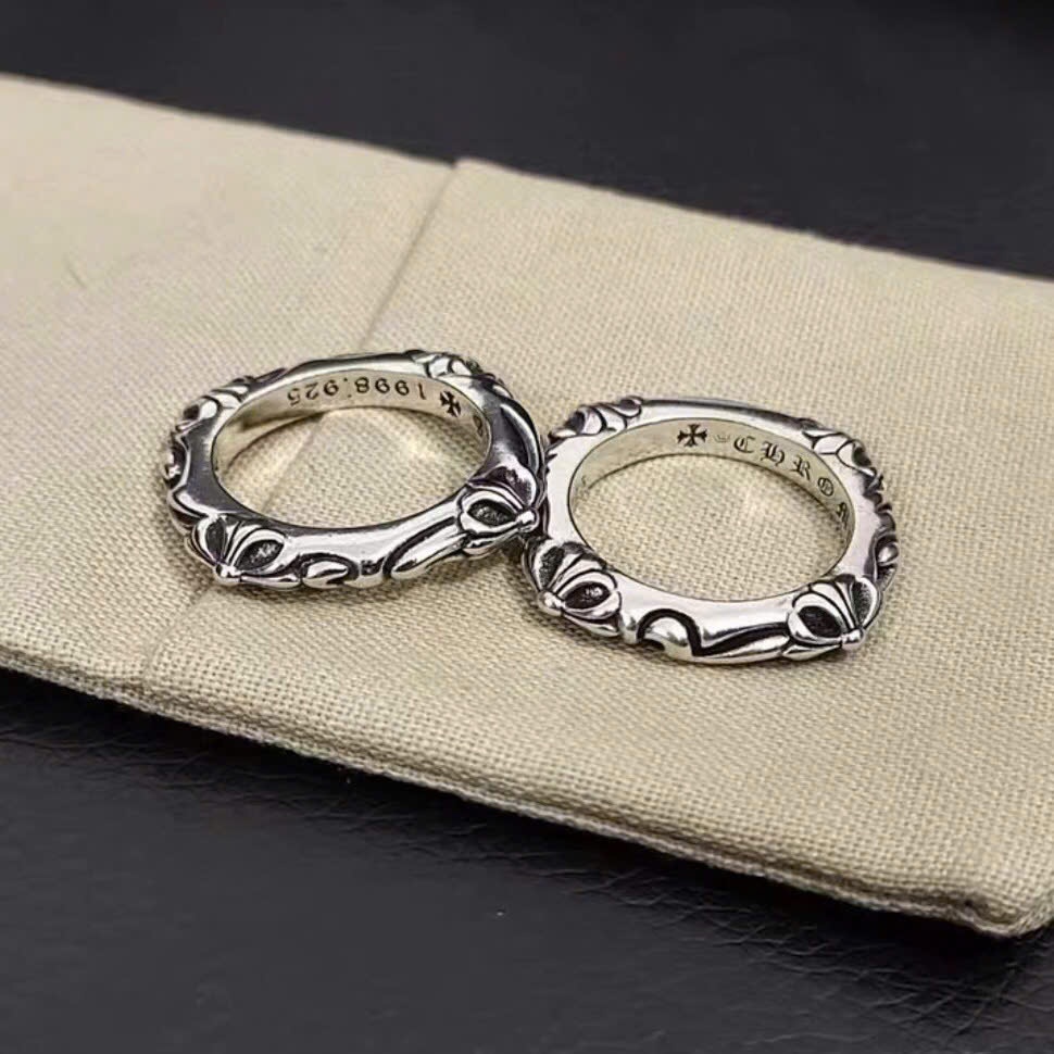 Nhẫn Nam Nữ Chorme Heart Kiểu Dáng Retro Bụi Bặm Thép Titan Chống Gỉ,Nhẫn Unisex M20store Bền Đẹp