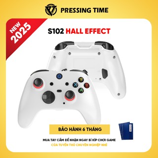 Tay cầm S102 2025 Hall Effect, Receiver 2.4G - Bluetooth - 2 nút Macro cao cấp - Joystick chuẩn 360 độ, 6 tháng bảo hành