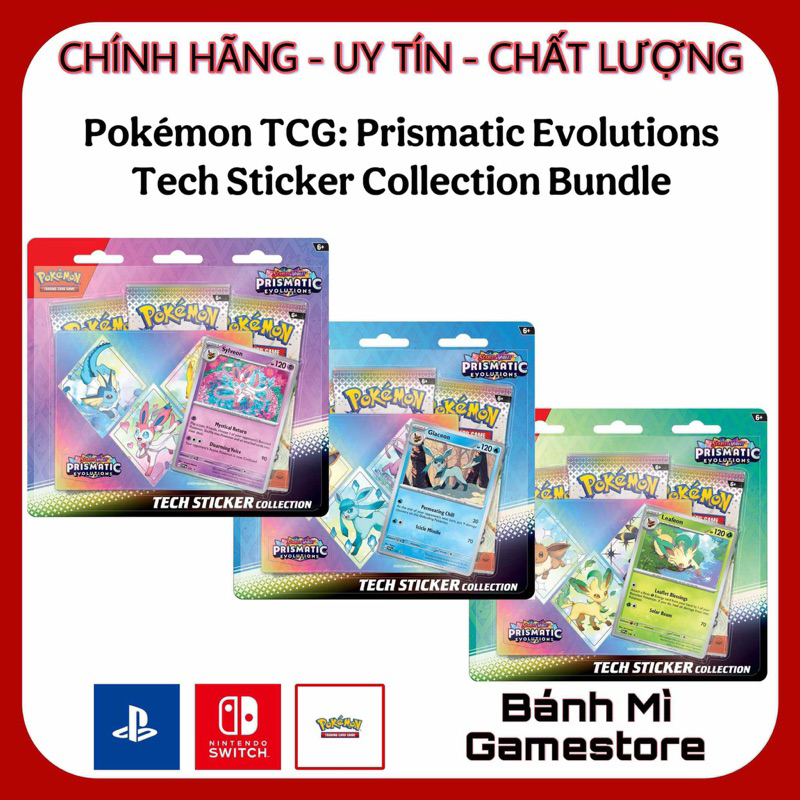 Pokemon TCG: Scarlet & Violet - Prismatic Evolutions Tech Sticker Blister Collection Bundle