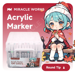  Miracle Works Bút Màu Acrylic Marker 36 48 60 80 120 màu  Tăng Thêm 90% Mực  Mũ bút có số Màu Tô Trên Mọi Chất Liệu 