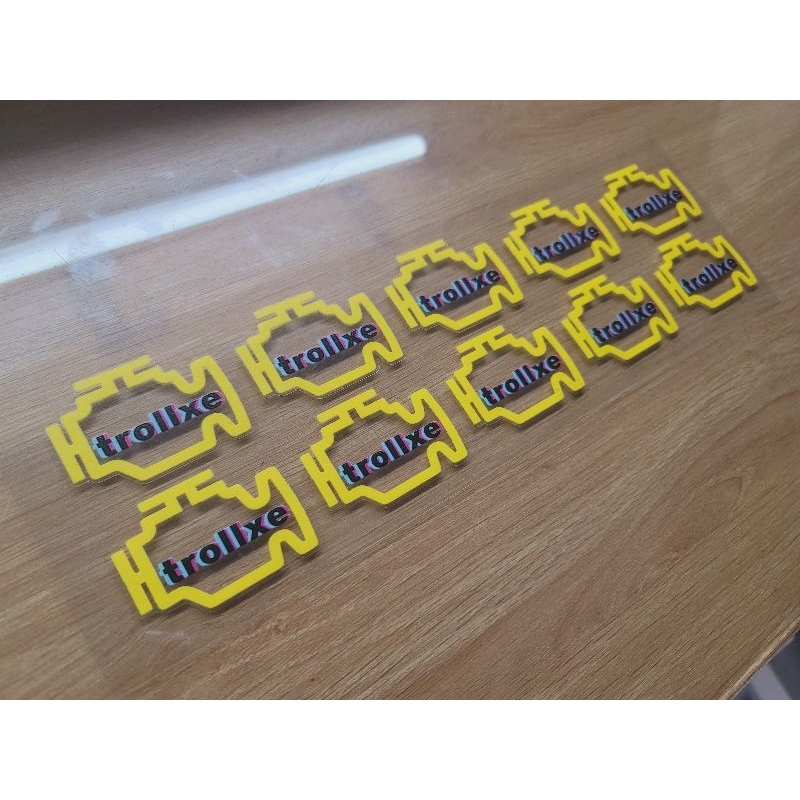 tem decal troll xe uv 5cm dán xe 1 cái