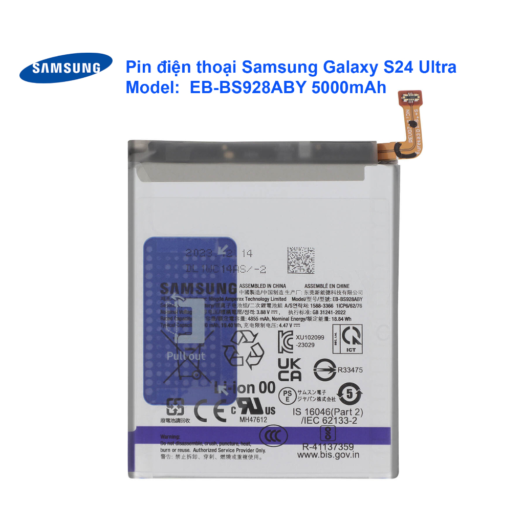 [Chính hãng Samsung] Pin điện thoại Samsung Galaxy S24 Ultra. Model: EB-BS928ABY 5000mAh