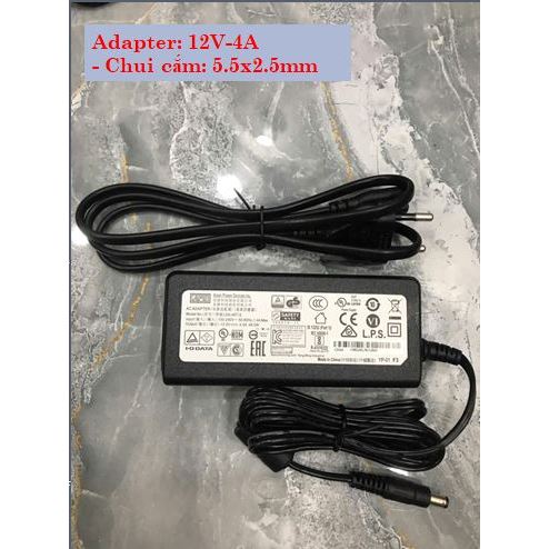 Nguồn Adapter 12V 4A Đầu Jack 5.5*2.5mm - Loại tốt đủ dòng 4A - Bộ chuyển đổi nguồn 12V 4A